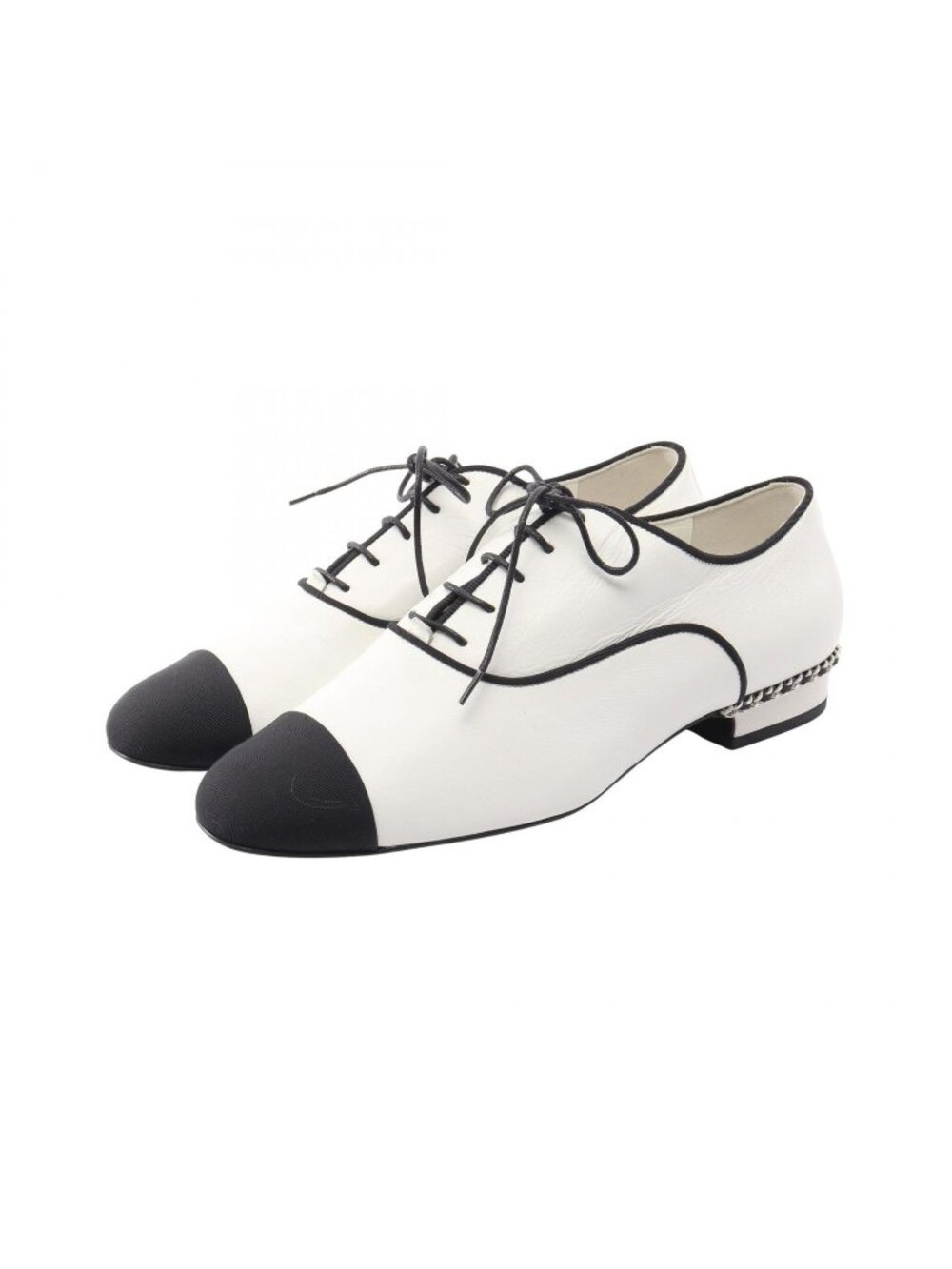 Chanel CC Logo Lace-up Leather Shoes